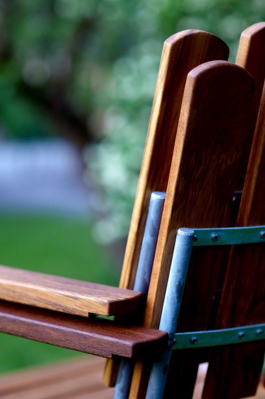 Armchair A2 (teak/hot-dip galvanized) - In stock Grythyttan Stålmöbler - 8