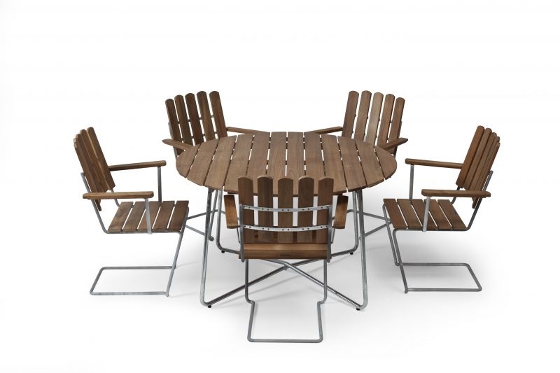 Armchair A2 (teak/hot-dip galvanized) - In stock Grythyttan Stålmöbler - 5