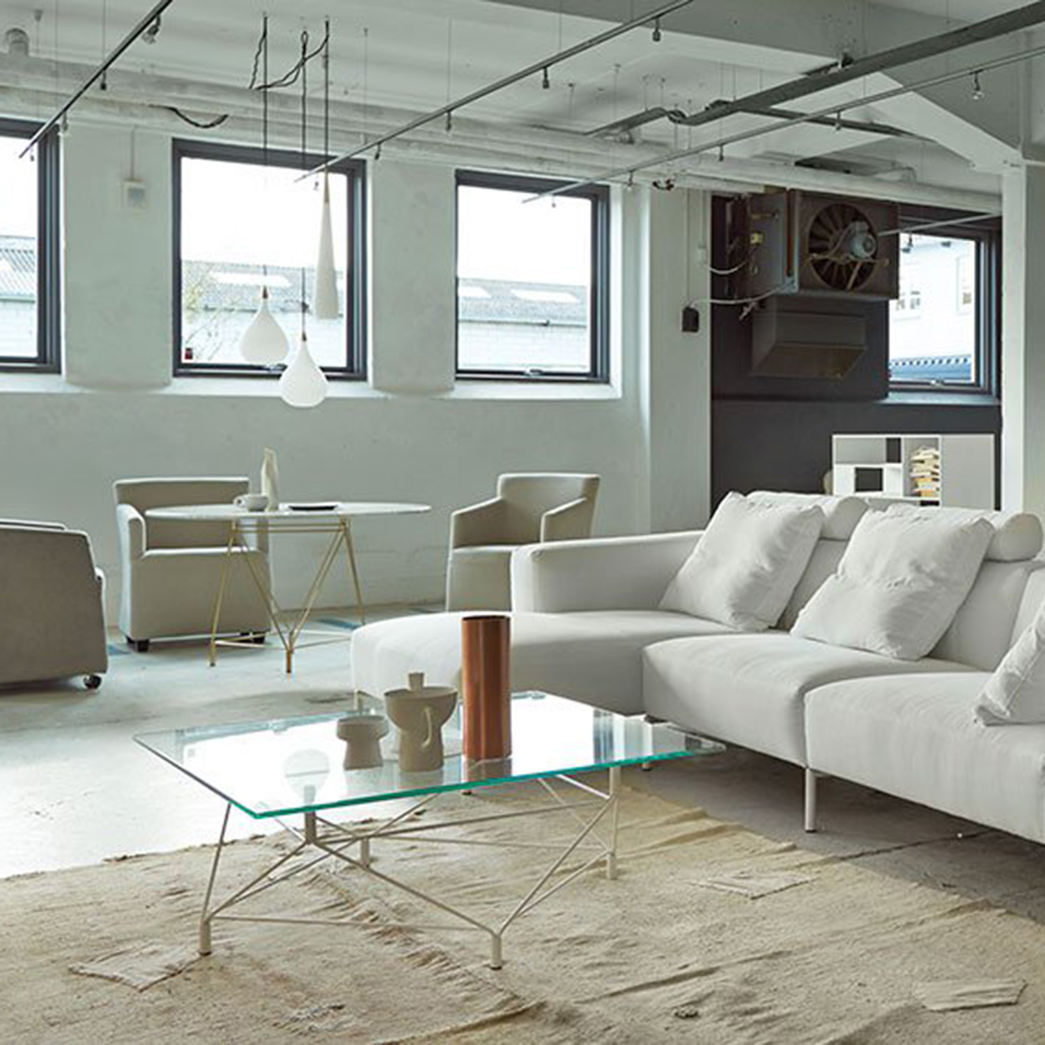 Spider Soffbord Skiva 80x80 cm/Kvadrat stativ (flera val) - 4