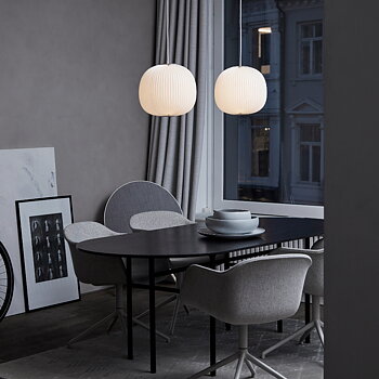 Lamella 3 White/aluminum Pendant - LE KLINT