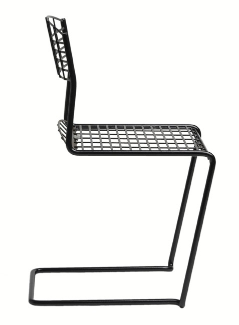 High tech grupp 4 stolar och bord 110x70 (svart)  - Grythyttans stålmöbler - 4