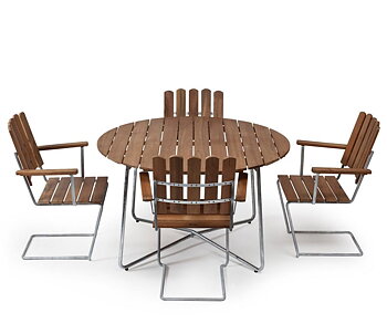 Grythyttan grupp 4,  4st A2 och 9A ,120 cm (teak) - Grythyttans stålmöbler