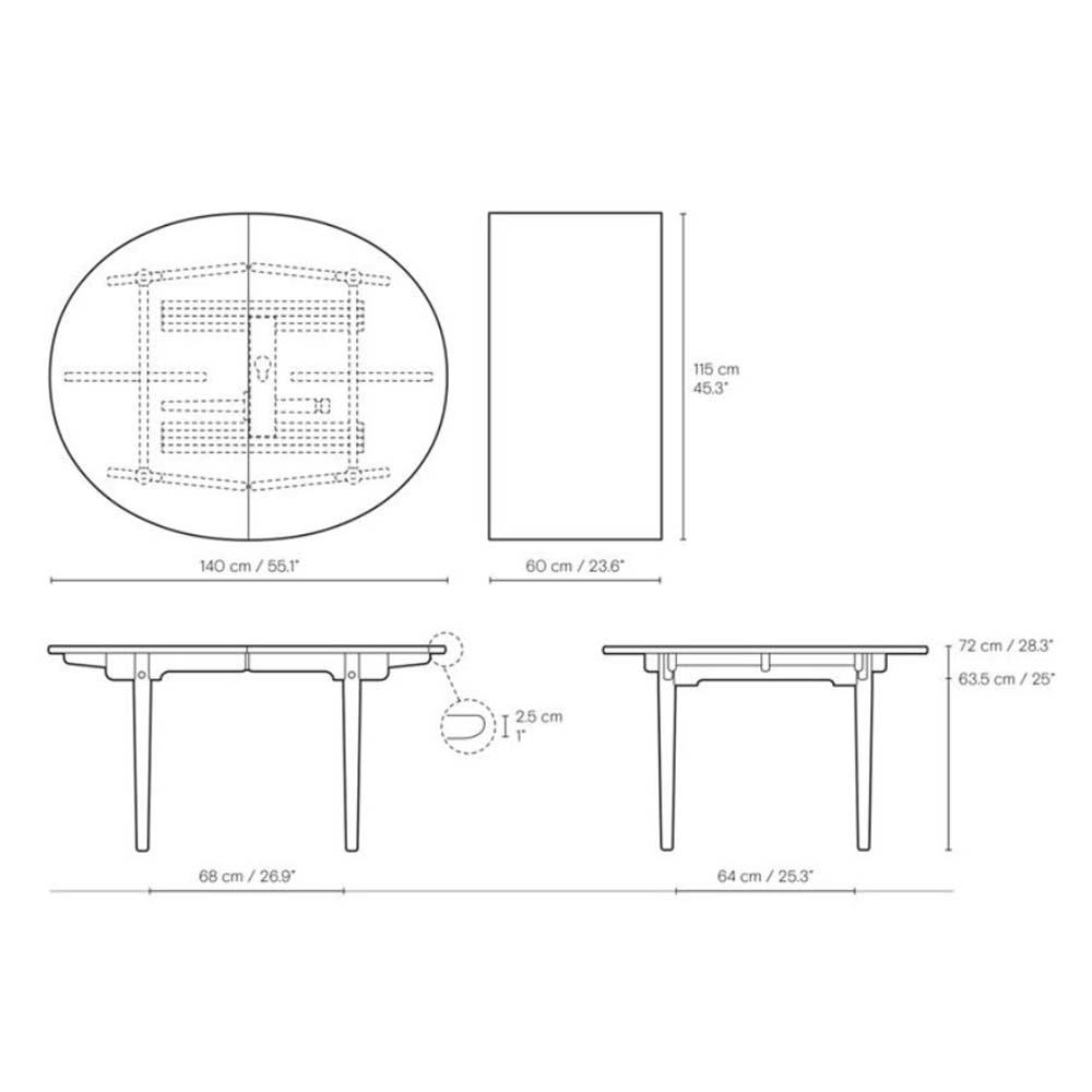 CH337 Matbord  140x115 cm - Mahogny - Carl Hansen & Søn - 4