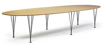 Superellipse Dining table (wood/chrome) - Bruno Mathsson 