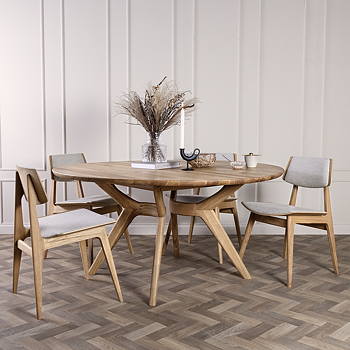 Amelia Table - Round Extendable (Oak several choices) - Kristensen & Kristensen