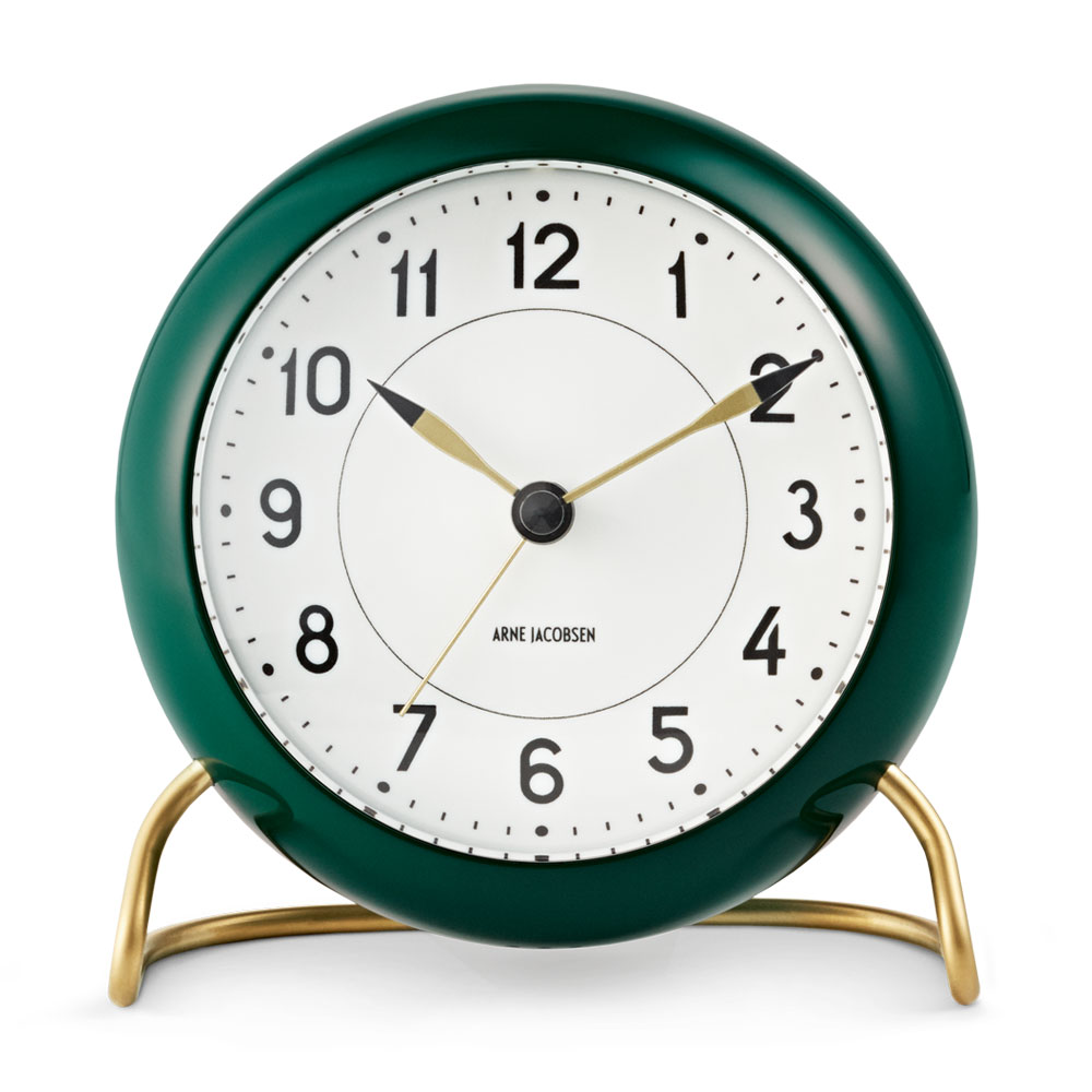 Arne Jacobsen Station Table clock Racing green