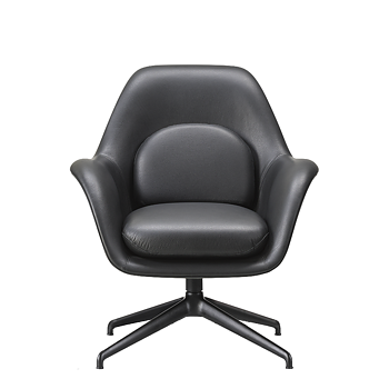 Swoon Lounge Petit Swivel Base Fåtölj Läder -  Fredericia Furniture