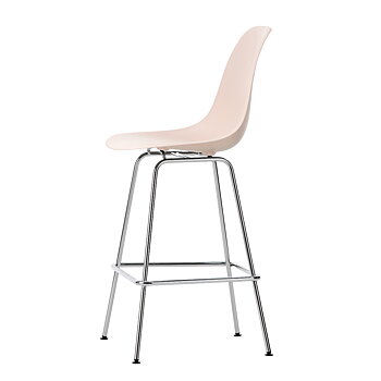 Eames Plastic Stool Medium RE 67 cm Pale rose 41/chrome - In stock - Vitra
