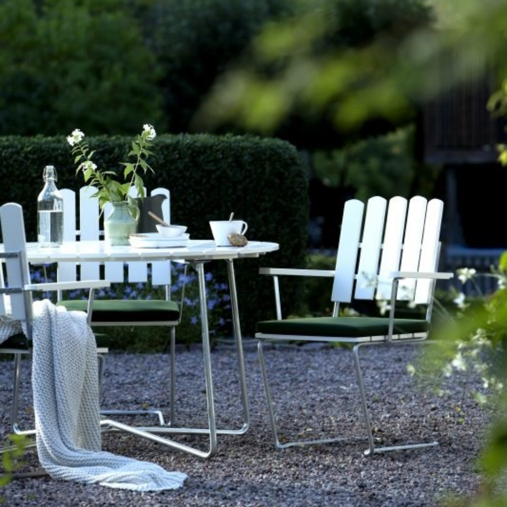  Round table 9A white / black stand  (2 sizes) - Grythyttans stålmöbler - 4