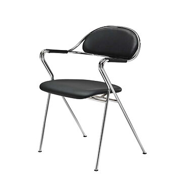 BM65 Armchair Mi065 (Black Leather/chrome) - In stock  by Bruno Mathsson 
