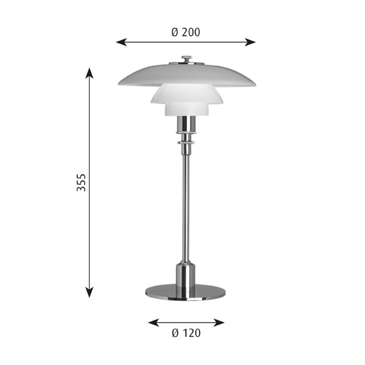 PH 2/1 Table lamp Chrome - In stock - Louis Poulsen - 6