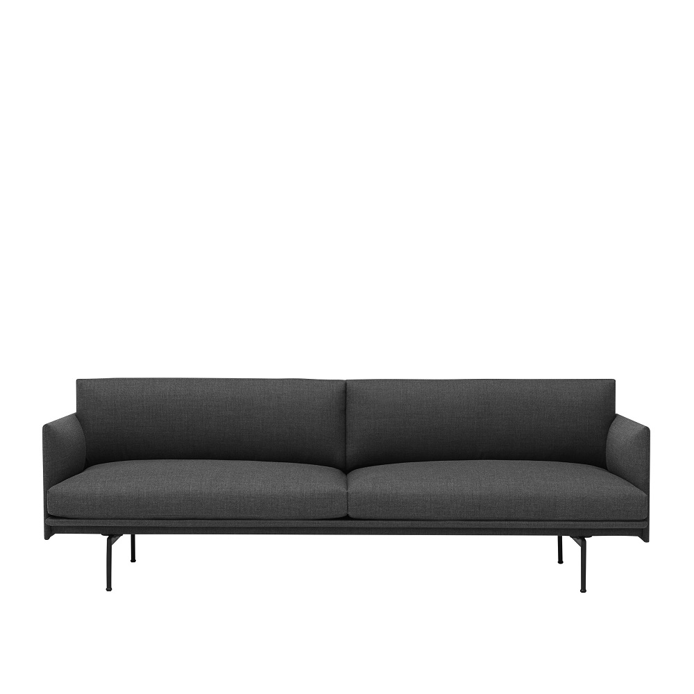 Outline Soffa 3-sits Tyg Remix 163/Svarta ben - Quickship