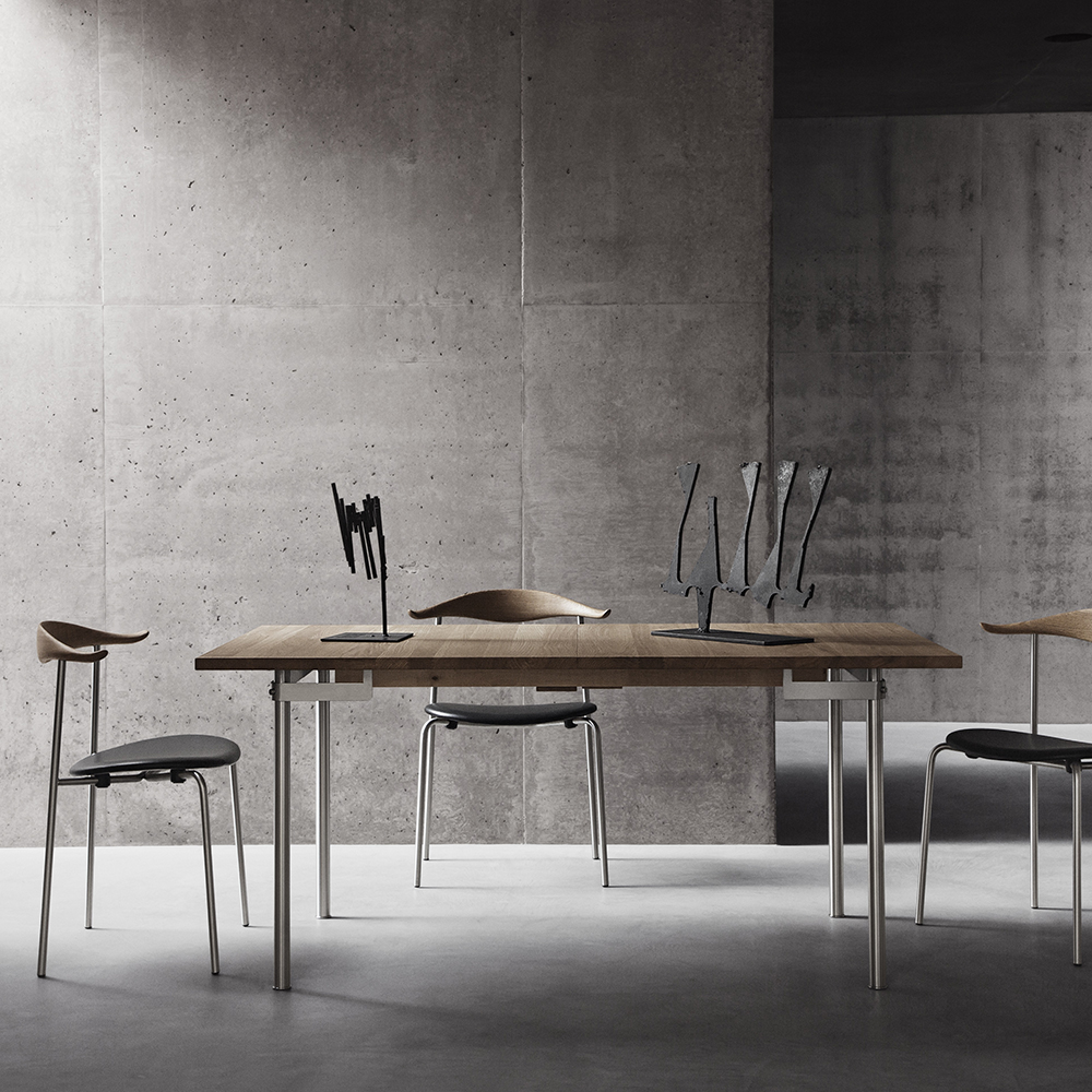 CH88P Stol (Ek/Rostfritt stål/klädd sits flera val) - Carl Hansen & Søn - 6