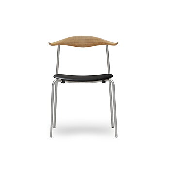 CH88P Stol (Ek/Rostfritt stål/klädd sits flera val) - Carl Hansen & Søn