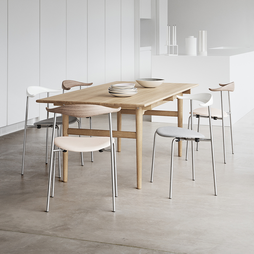 CH88P Stol (Ek/Rostfritt stål/klädd sits flera val) - Carl Hansen & Søn - 3