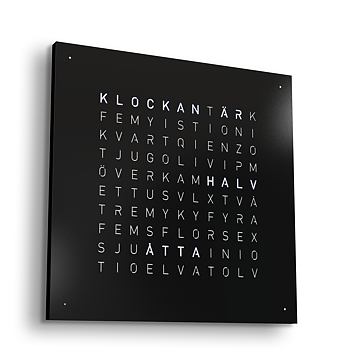 Qlocktwo 90x90 cm Steel (Black pepper)  