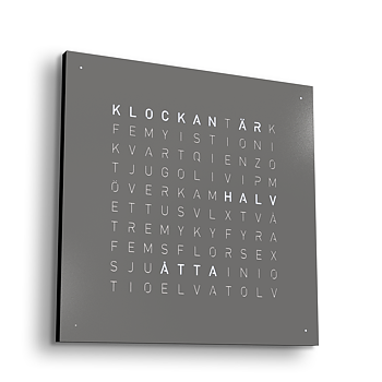Qlocktwo 90x90 cm Steel (Grey pepper)  