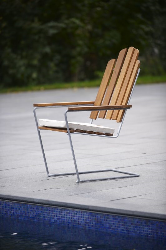 Deckchair A3 teak / zink - Grythyttan stålmöbler  - 4