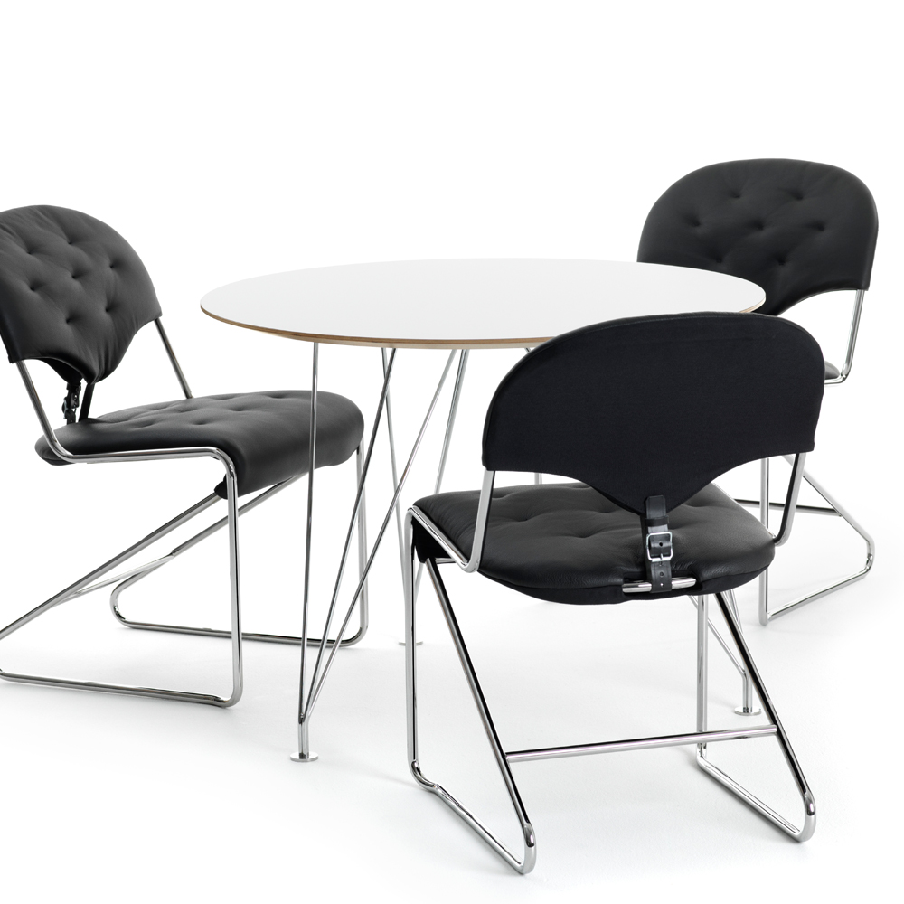 Sam Chair - Chrome stand (Leather several choices) - Dux - 5