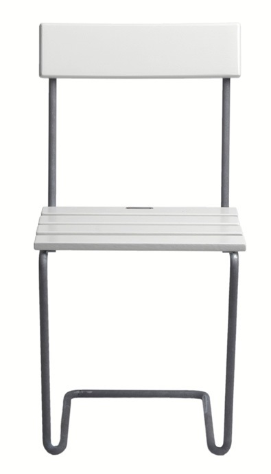 Chair 1 white / zinc stand - Grythyttans stålmöbler - 6