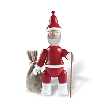 Jultomte med säck Träfigur - I lager