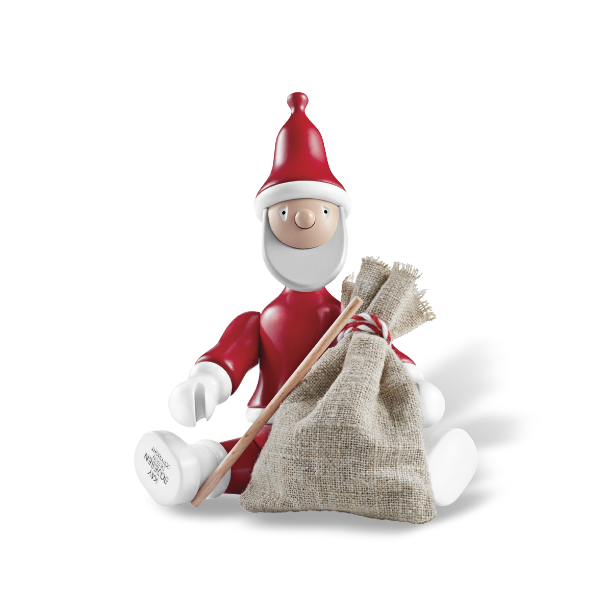 Jultomte med säck Träfigur - I lager