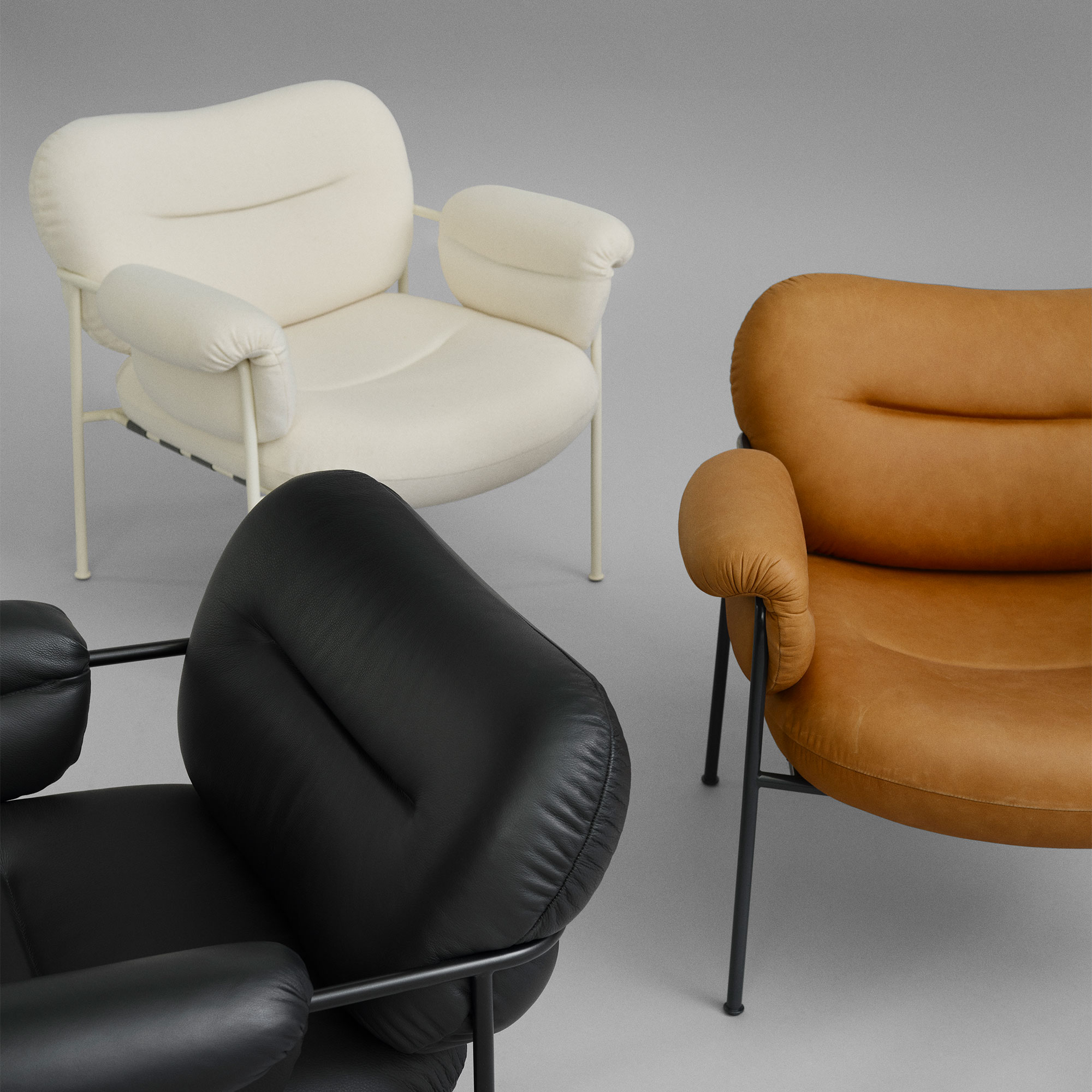 Bollo Lounge chair (Elmosoft Leather Black) - Quickship - Fogia  - 2