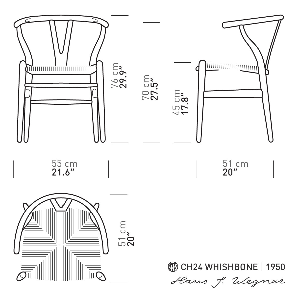 CH24 Y-Stol (Superdeal - Volympris/st vid köp av 6st) Vitoljad  Ek  - Carl Hansen & Søn - 4