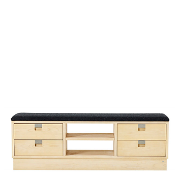 Roma Storage bench 4 drawers birch - G.A.D