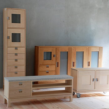 Roma Storage bench 4 drawers birch - G.A.D