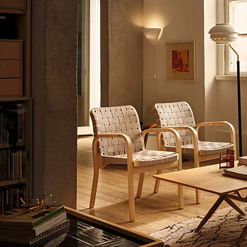 Armchair 45 - Linen webbing - Aalto