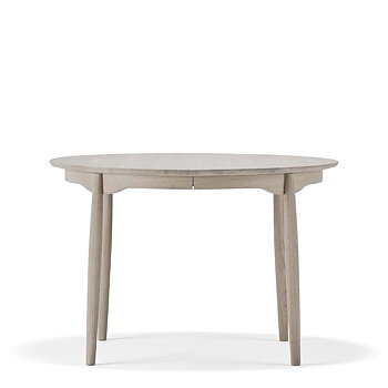 Carl Dining Table Ø115 cm (Oak light matte lacquer) Extendable - Quickship - Stolab
