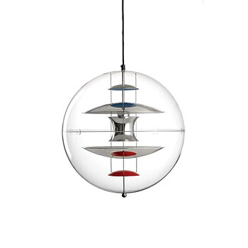 VP Globe Pendant lamp Ø28 cm (Chrome/red/blue) - Quickship - Verpan