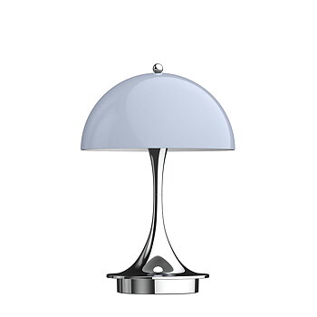 Panthella 160 Portable Table lamp V2 (Blue grey /chrome) - In stock - Louis Poulsen