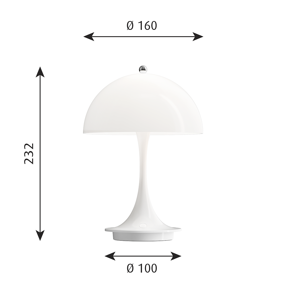 Panthella 160 Portable Table lamp V2 (Blue grey /chrome) - In stock - Louis Poulsen - 3