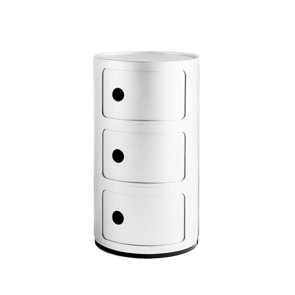 Componibili Rund 3 sektioner Ø32 cm Vit - I lager - Kartell