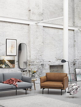 Outline Armchair Leather Refine Cognac /Black Legs - Quickship