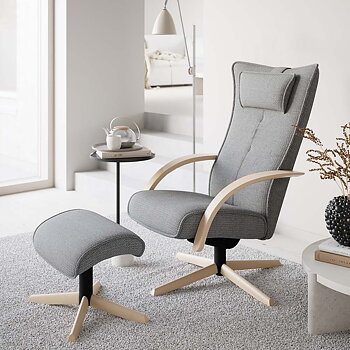 Delta Motion Wood Armchair (Leather several chocices) - Brunstad