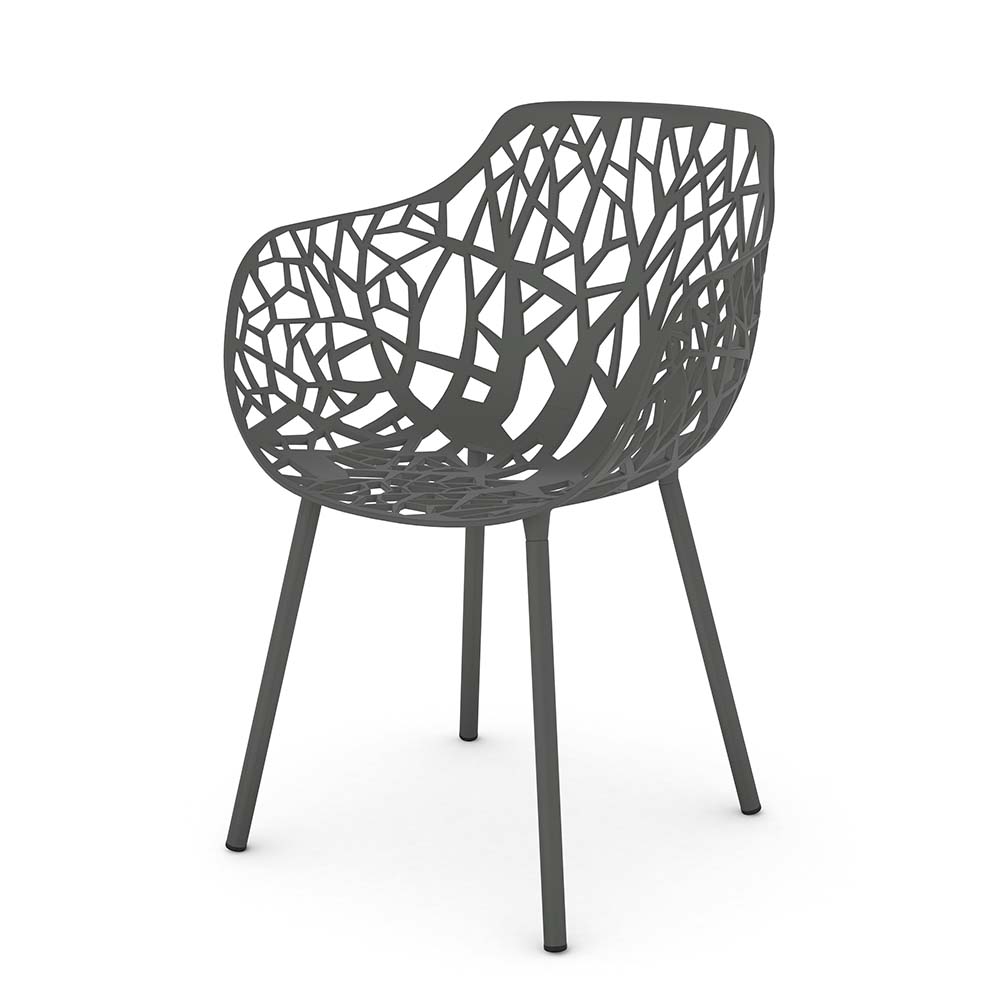 Forest Karmstol Metallic Grey - I lager - Fast 