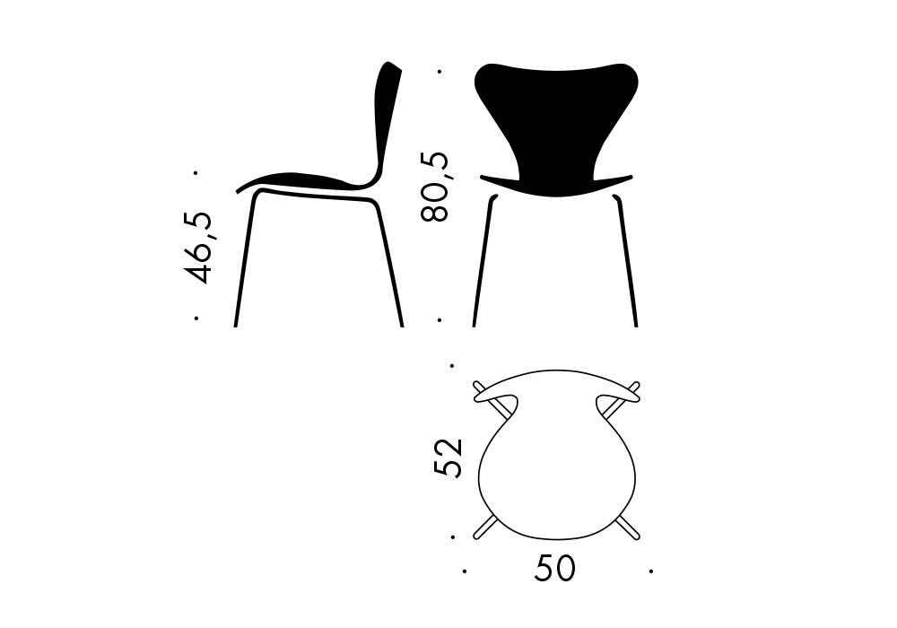 Series 7™ 3107 Chair - In stock - (Front upholstered in Wild Leather, Black) - Fritz Hansen - 6
