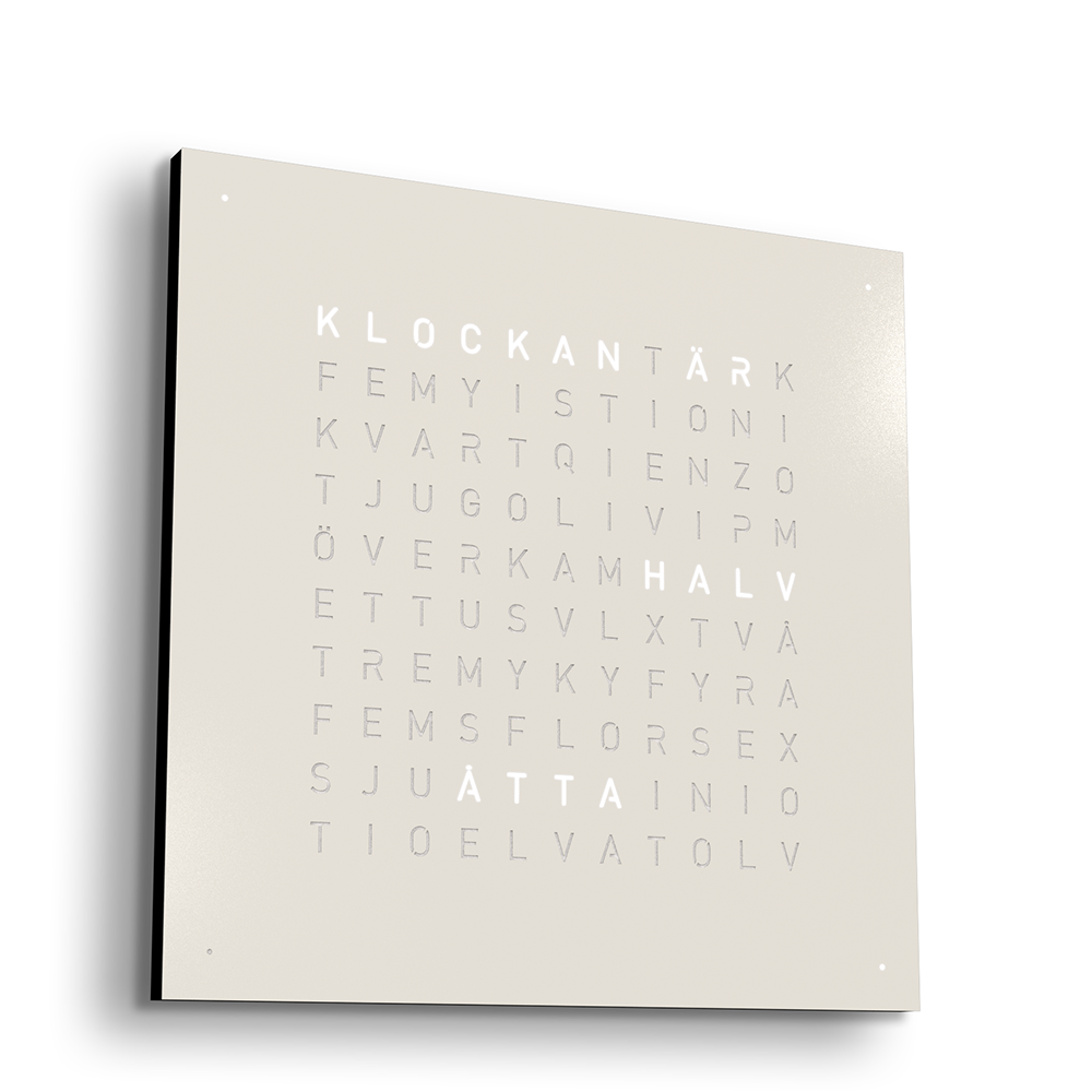 Qlocktwo 90x90 cm  Steel (White pepper)   - 2