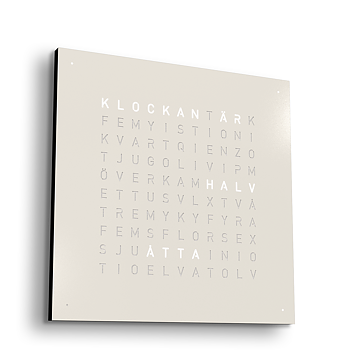 Qlocktwo 90x90 cm  Steel (White pepper)  