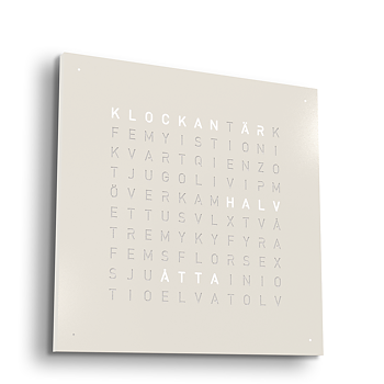 Qlocktwo 90x90 cm  Steel (White pepper)  