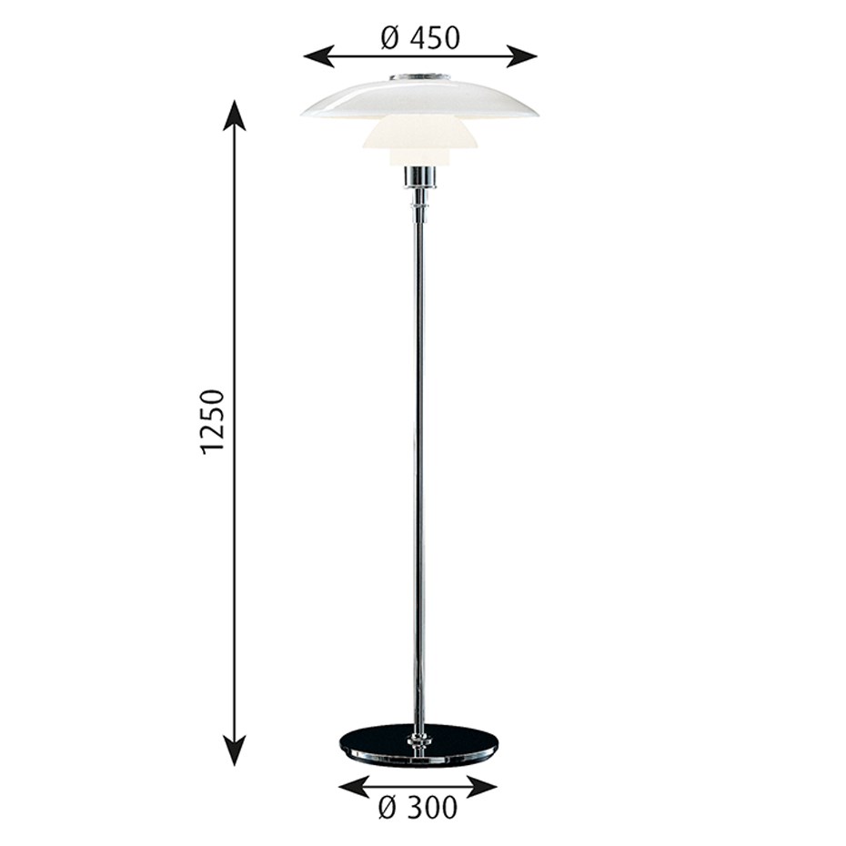 PH 4½ - 3½ Glass Floor Lamp - 4