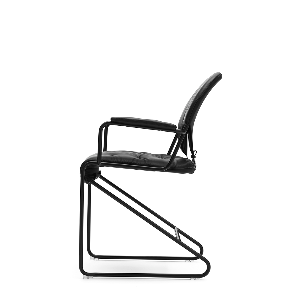 Sam Armchair - Black base (Leather everal choices) - Dux - 3