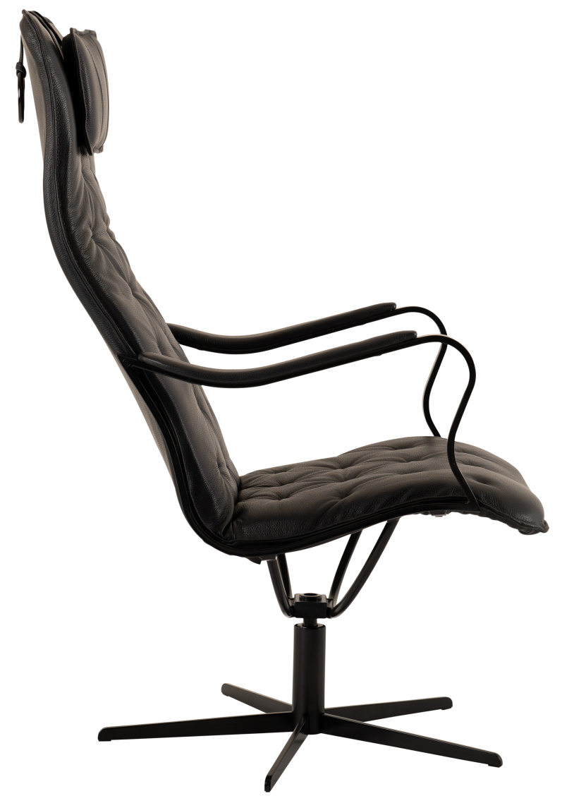 Chic Fåtölj inkl. pall - Designfynd/Skyltex* - Läder Svart - Bröderna Anderssons - 5