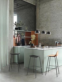 Fiber Barstol med Ryggstöd Träben 65/75 cm 