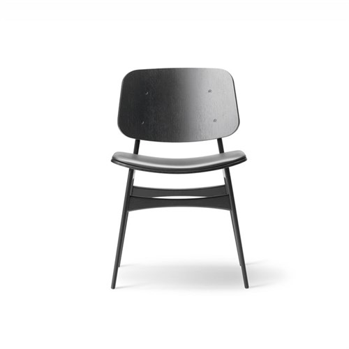 Søborg 3051 Stol Svart Ek/Läderdyna  - Fredericia Furniture