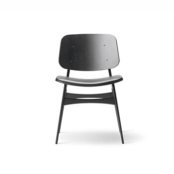 Søborg 3051 Stol Svart Ek/Läderdyna  - Fredericia Furniture