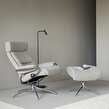 Tokyo Fåtölj Justerbart Nackstöd  + Fotpall (tyg) - Paketpris - Stressless®